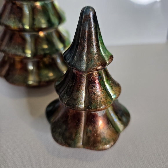 4 HANDCRAFTED Upcycled Green Brown Holiday Trees HANDPAINTED Tabletop Art Decor - Picture 15 of 15